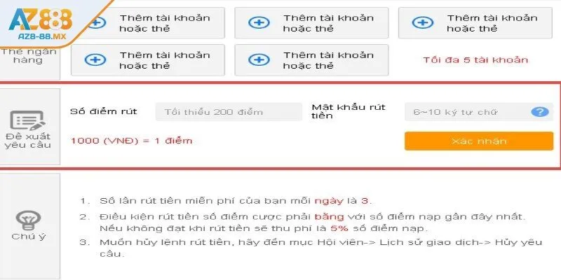 Tốc độ rút tiền AZ888 về ví siêu nhanh