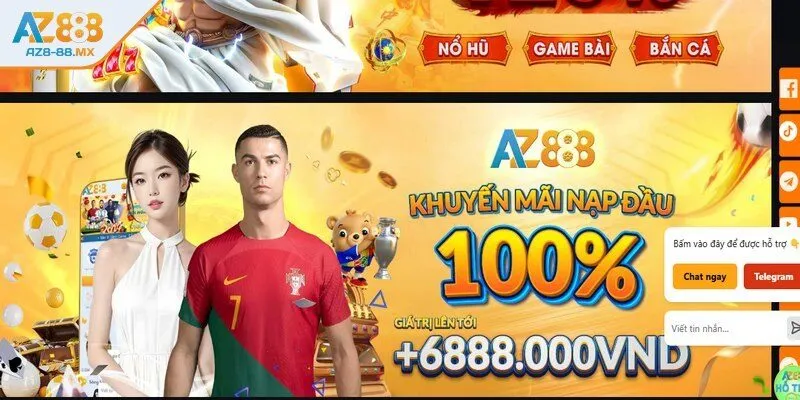Thưởng nạp đầu 100% lên đến 6.888.000 VNĐ